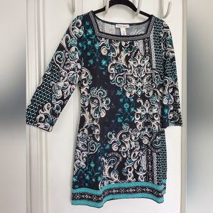 WHBM 3/4 sleeve Print Tunic, size XS.